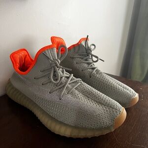 Gray and Orange Knit Yeezy boost Sneakers, Kanye west Yeezy trainers